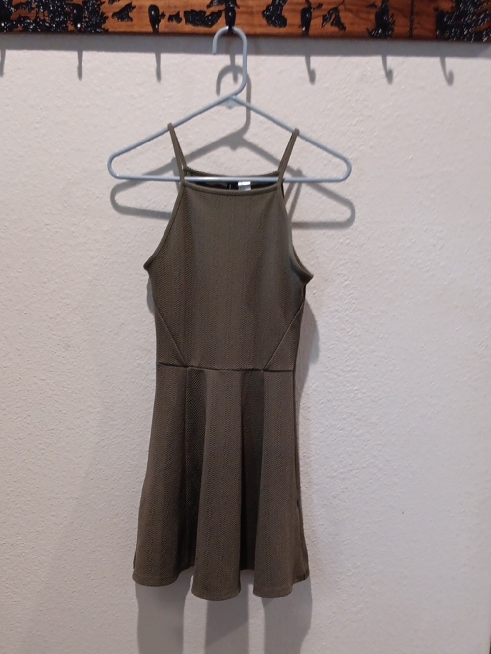 H&M Olive Green Halter Mini Dress